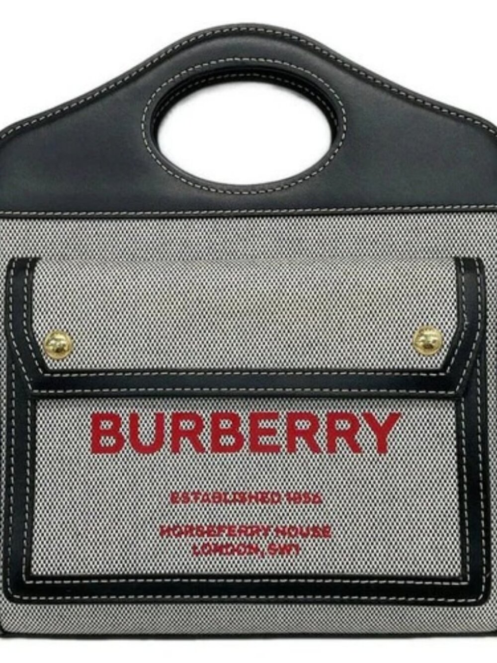 BURBERRY LONDON ENGLAND Mini Pocket Bag 8036814 White Black Red Jacquard